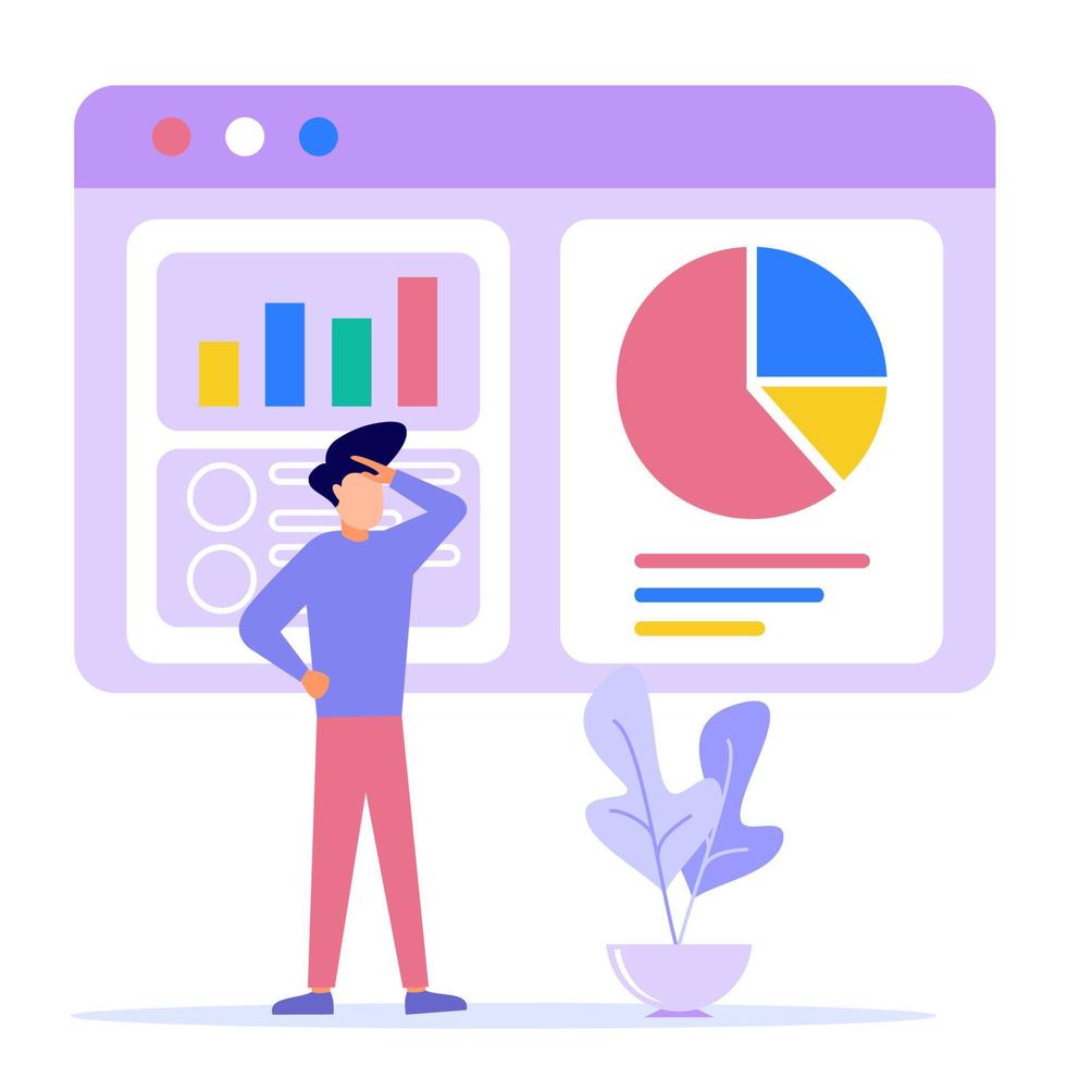Illustration vector graphic cartoon character of business analysis