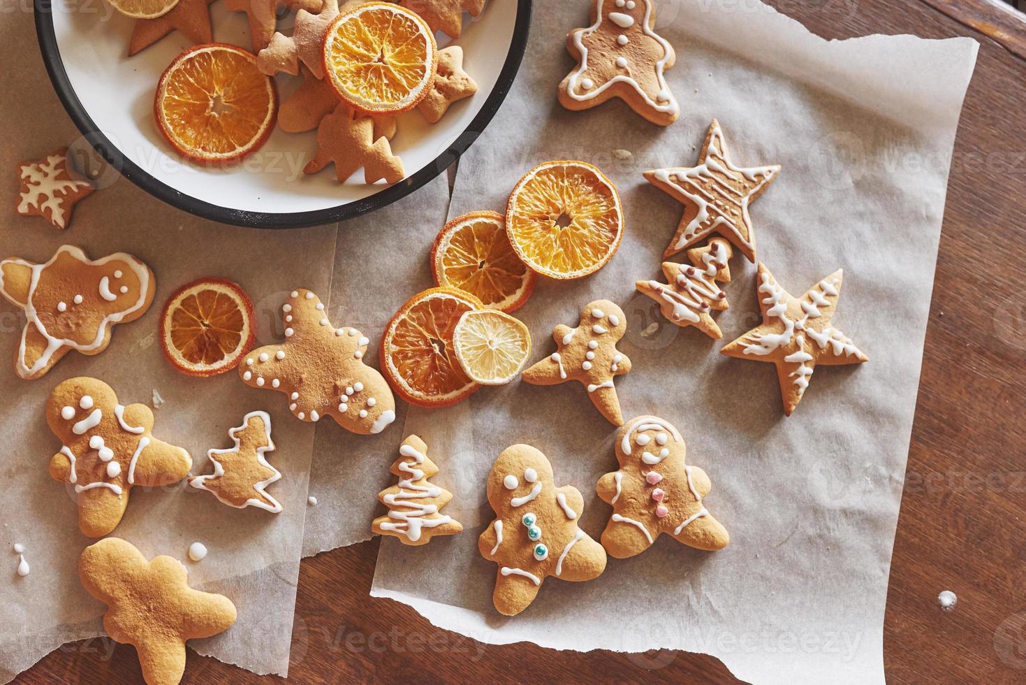 Christmas honey biscuits with orange photo