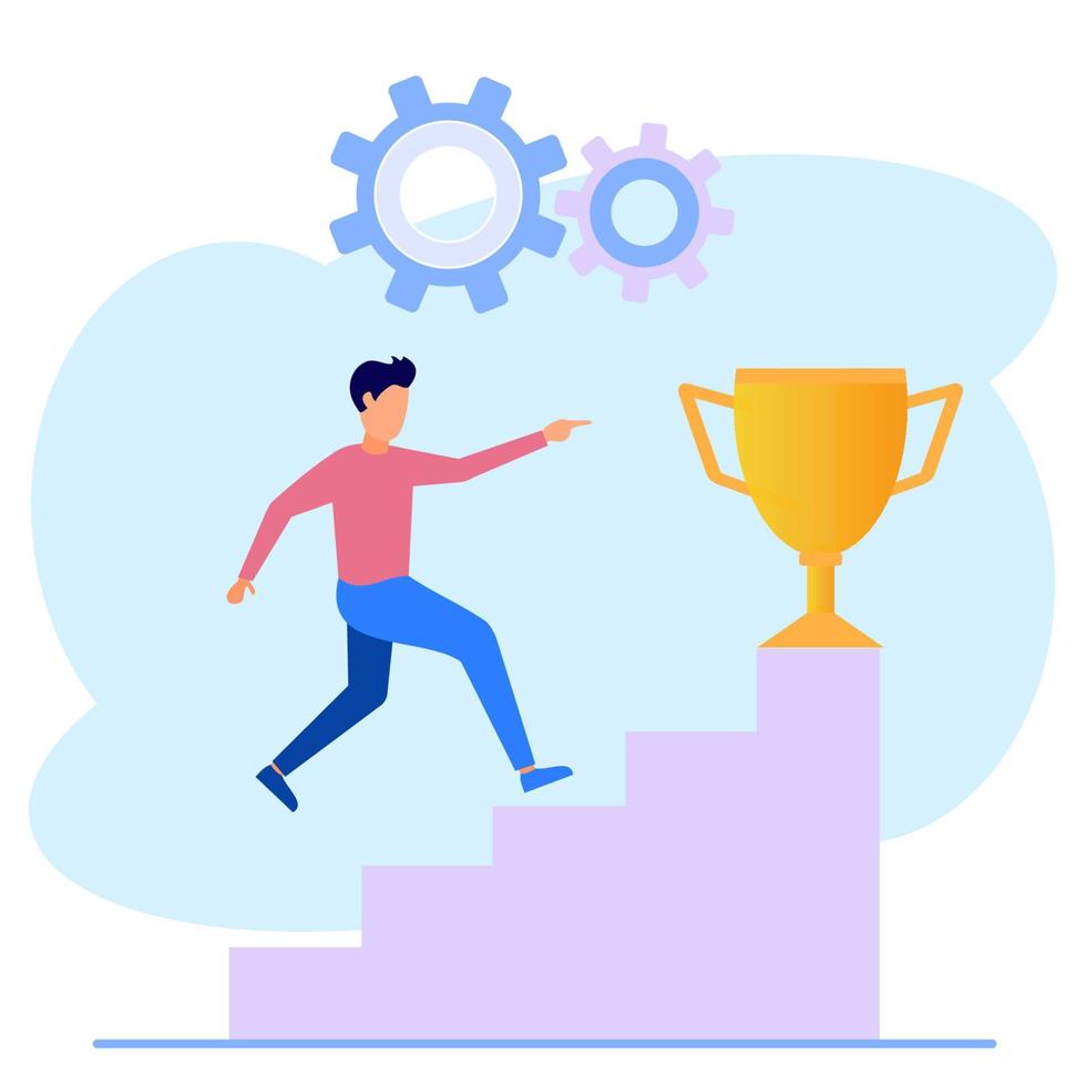 Illustration vector graphic cartoon character of trophy winner