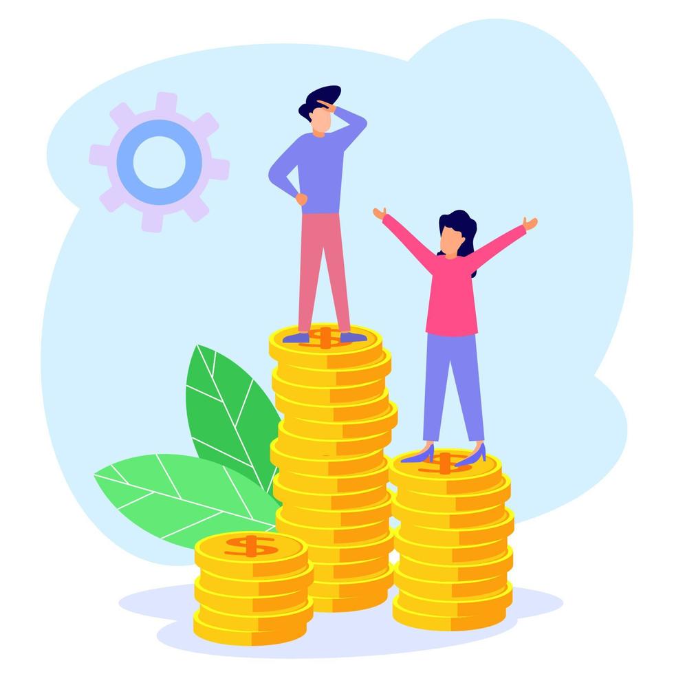 Illustration vector graphic cartoon character of business growth