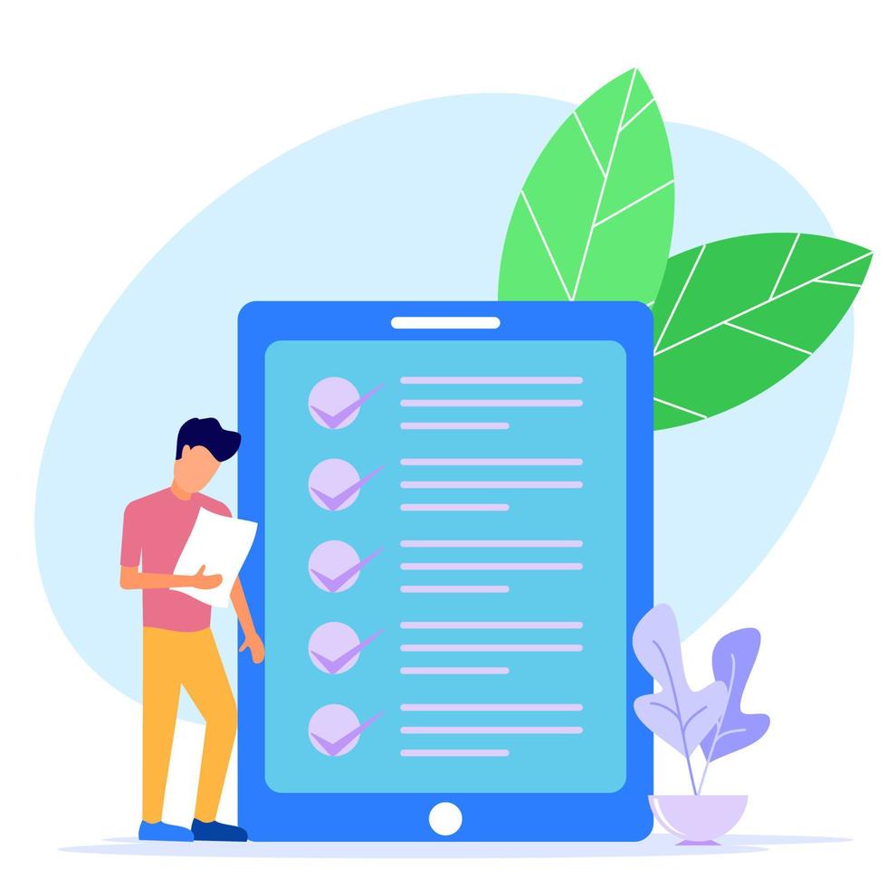 Illustration vector graphic cartoon character of checklist