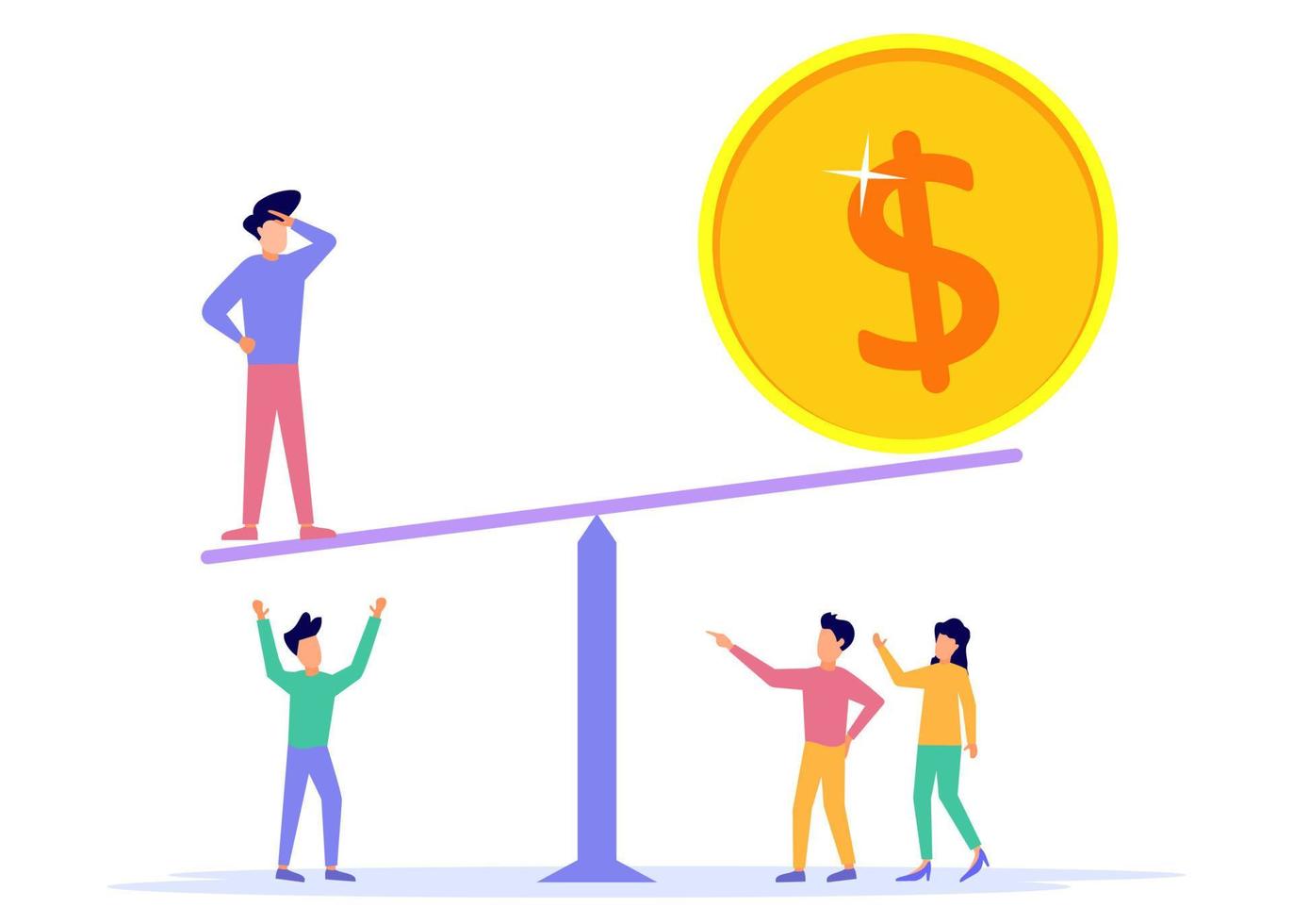 Illustration vector graphic cartoon character of business balance