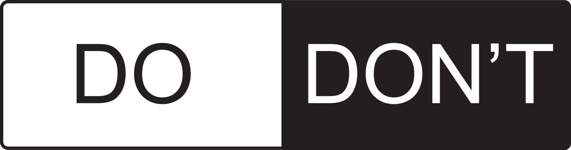 Do and Don't or Like and Unlike Icons  Positive and Negative Symbols vector
