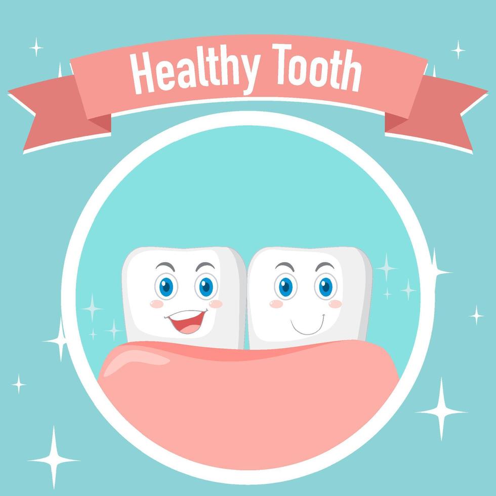 cartel de dientes grandes sanos dentales vector