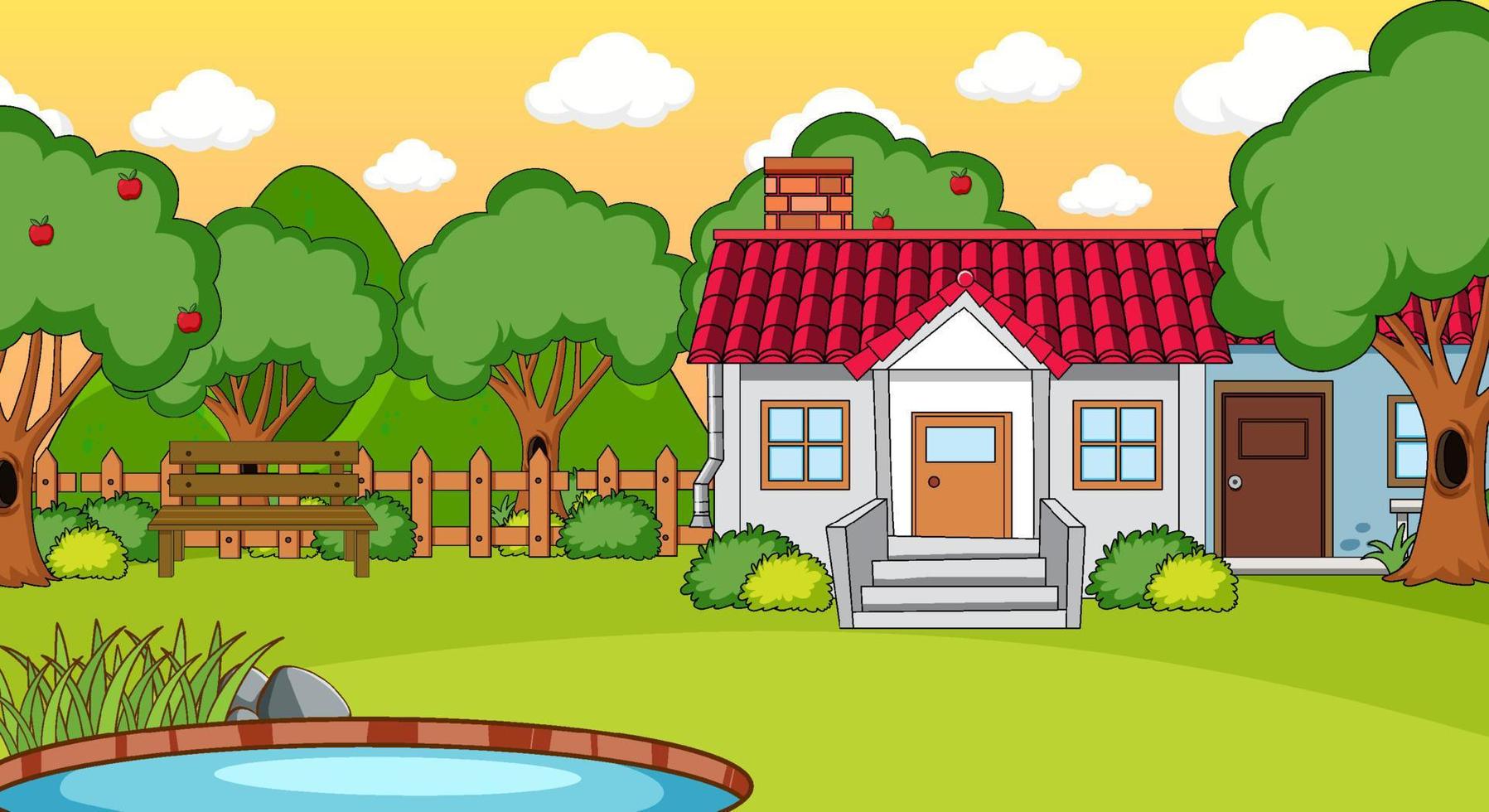 A simple house in nature background vector