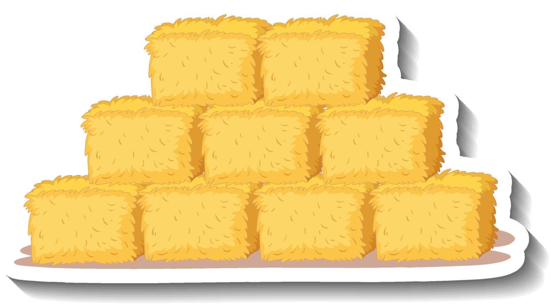 Square haystacks group on white background vector