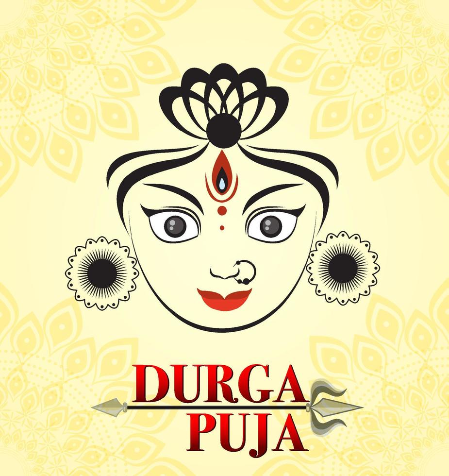 feliz día del evento durga puja vector