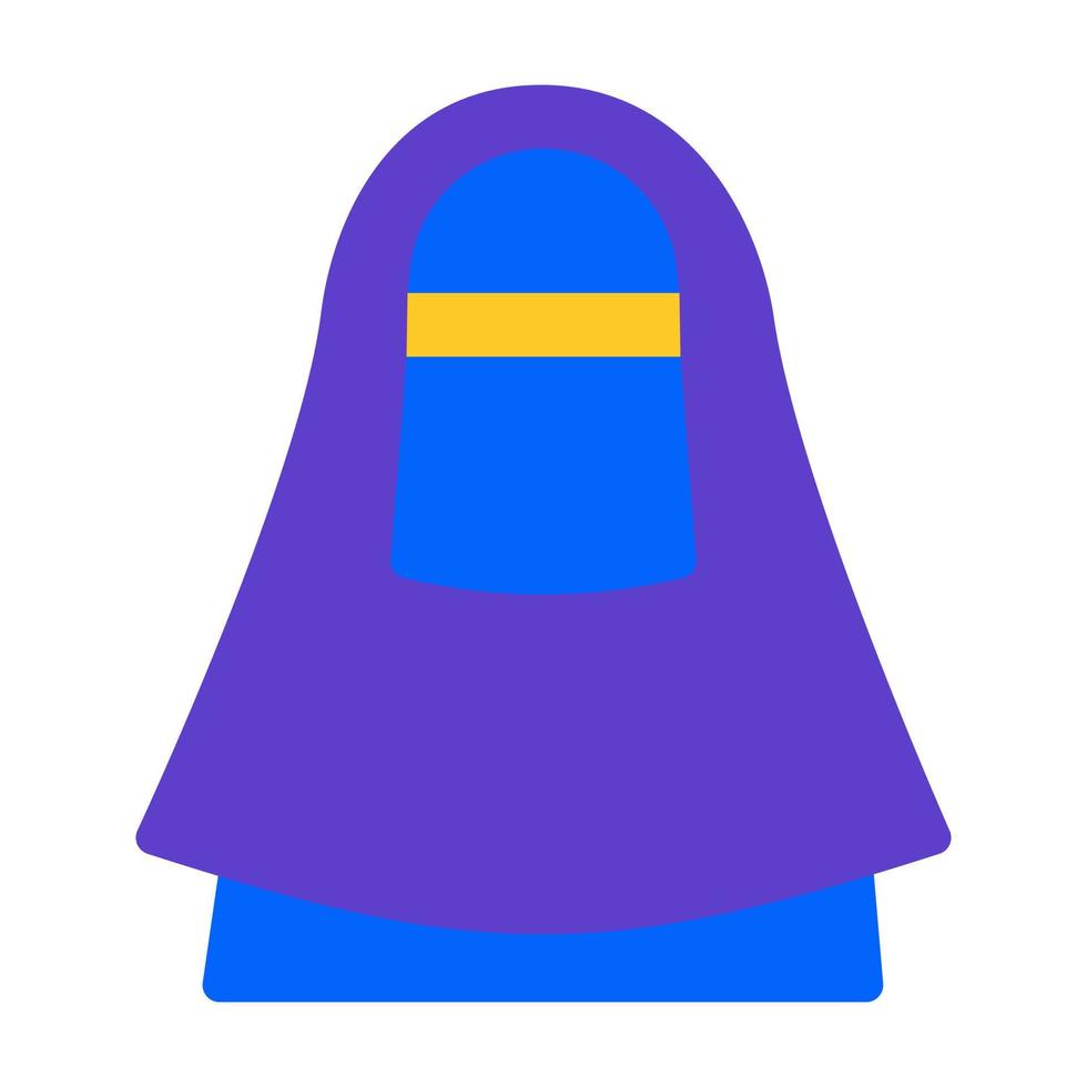 mujer musulmana hijab icono plano adecuado para el momento de ramadán vector