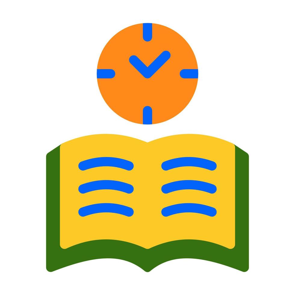 Reading Time Flat Icon suitable for Ramadan moment vector