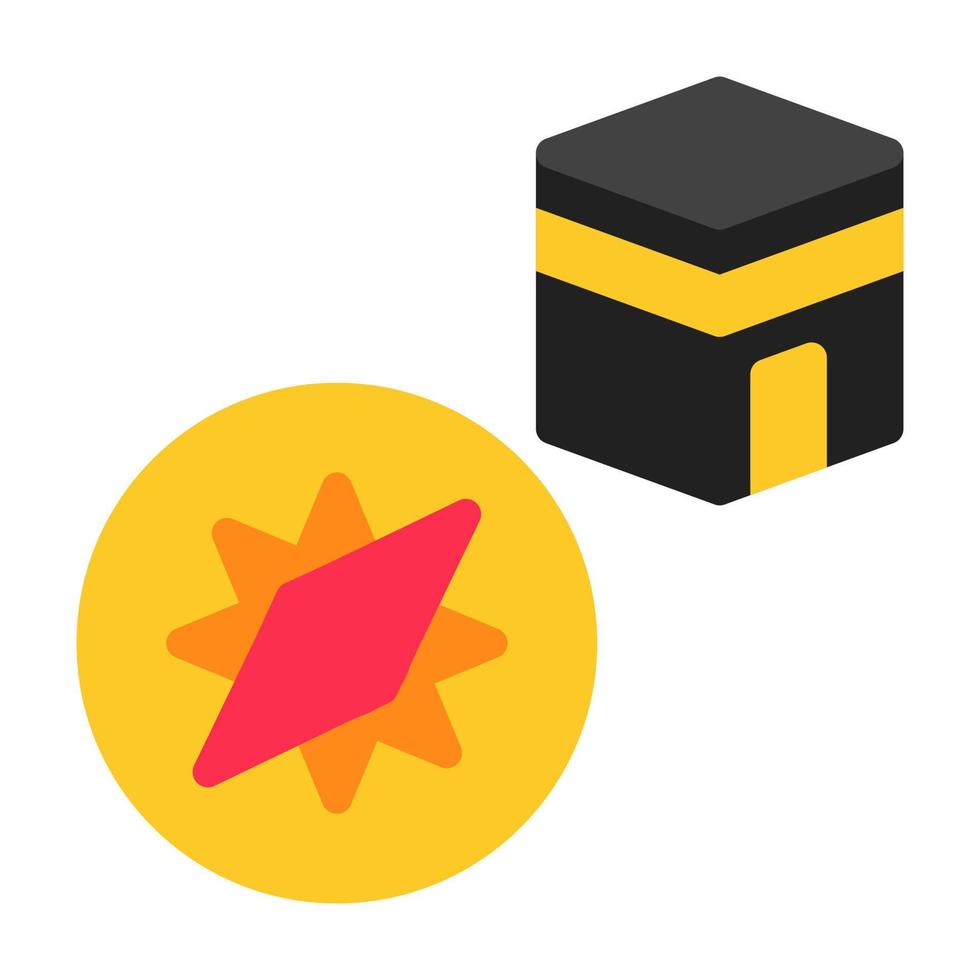 Qibla Direction Flat Icon suitable for Ramadan moment vector