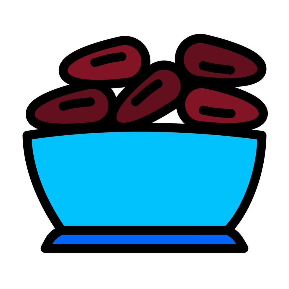 Dates Filled Line Icon Suitable for Ramadan Moment vector