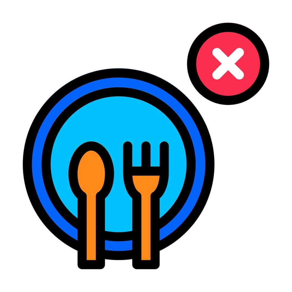 Cutlery Filled Line Icon Suitable for Ramadan Moment vector