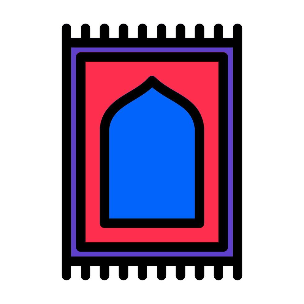 icono plano de alfombra de oración adecuado para el momento de ramadán vector