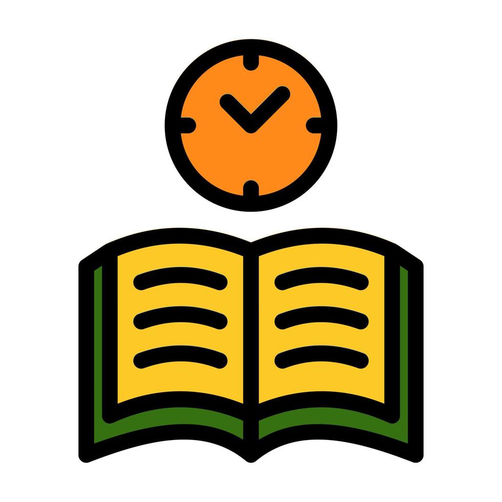 Quran Time Flat Icon Suitable for Ramadan Moment vector