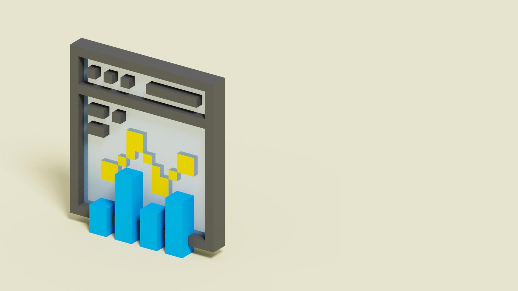 3D Illustration of Business chart using isometric style and copy space. Suitable for business presentation photo