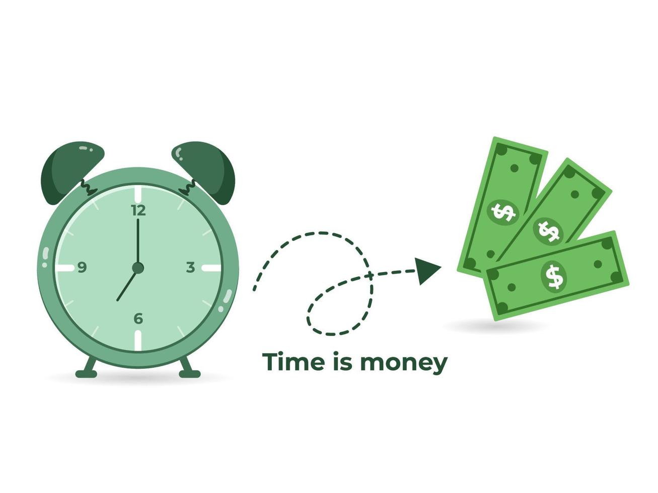 concepto de inversión el tiempo es dinero vector