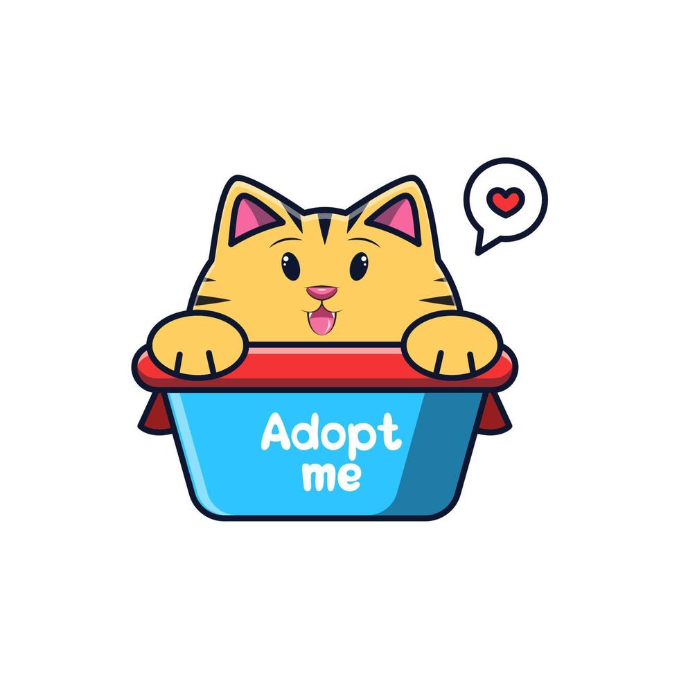 Cute cat out of my adoption box vector
