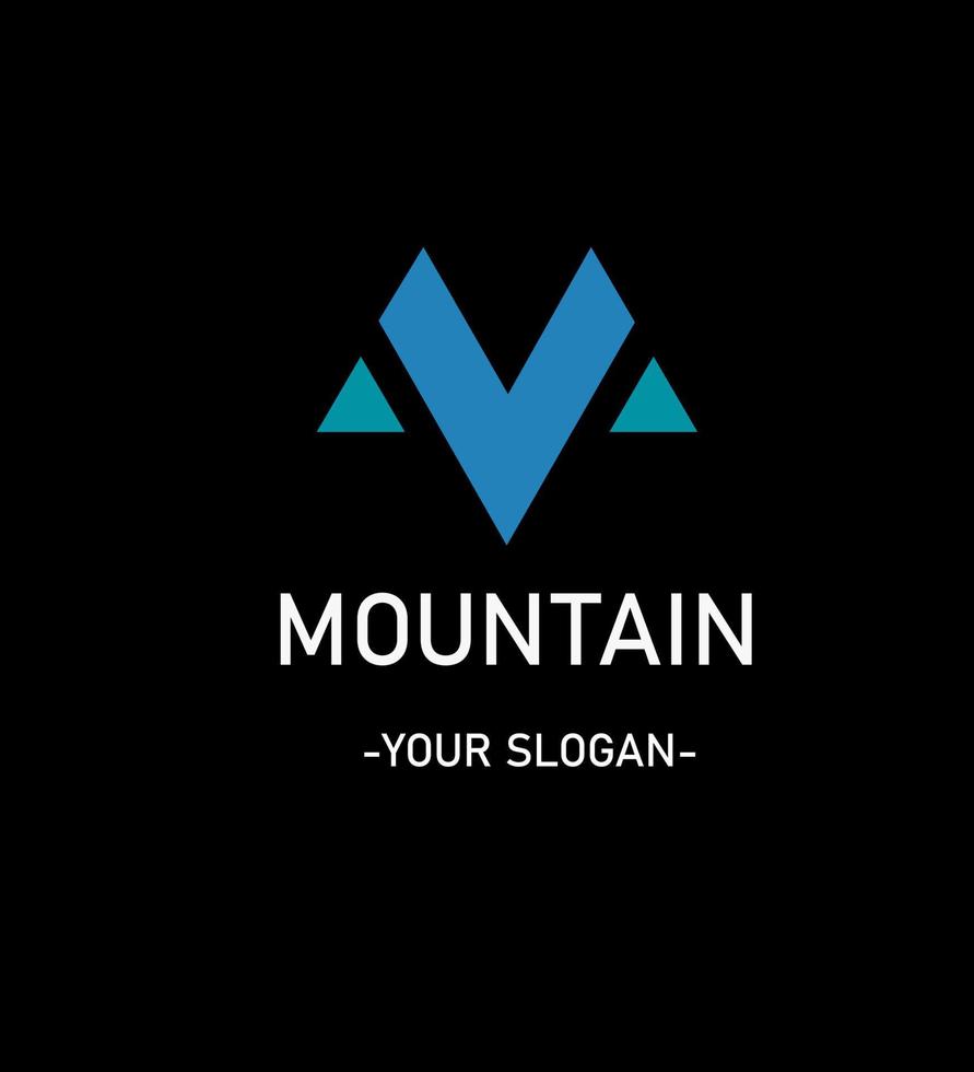 logotipo simple sobre la montaña vector