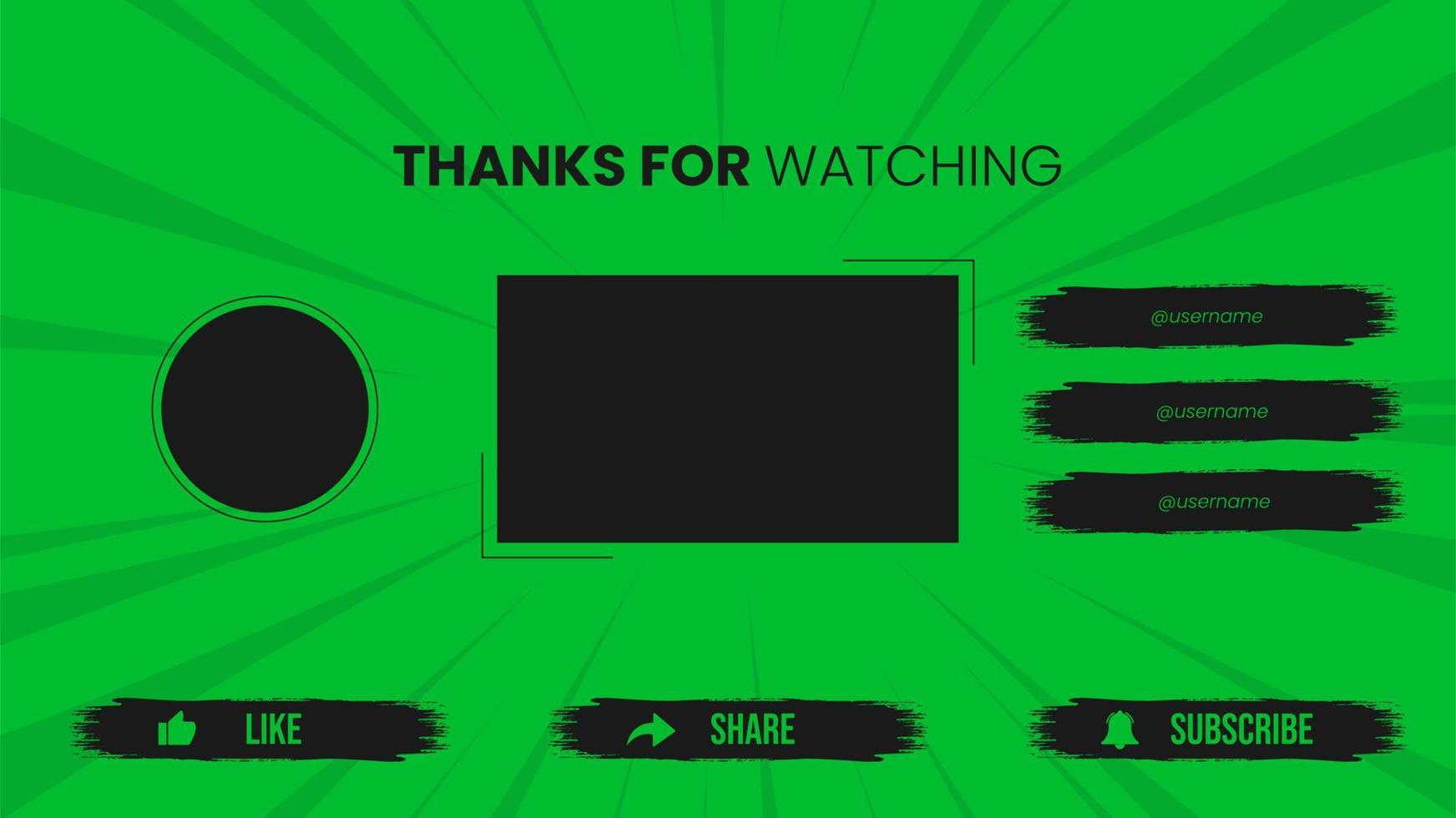 Social Media Video End Screen Template 6349793 Vector Art at Vecteezy