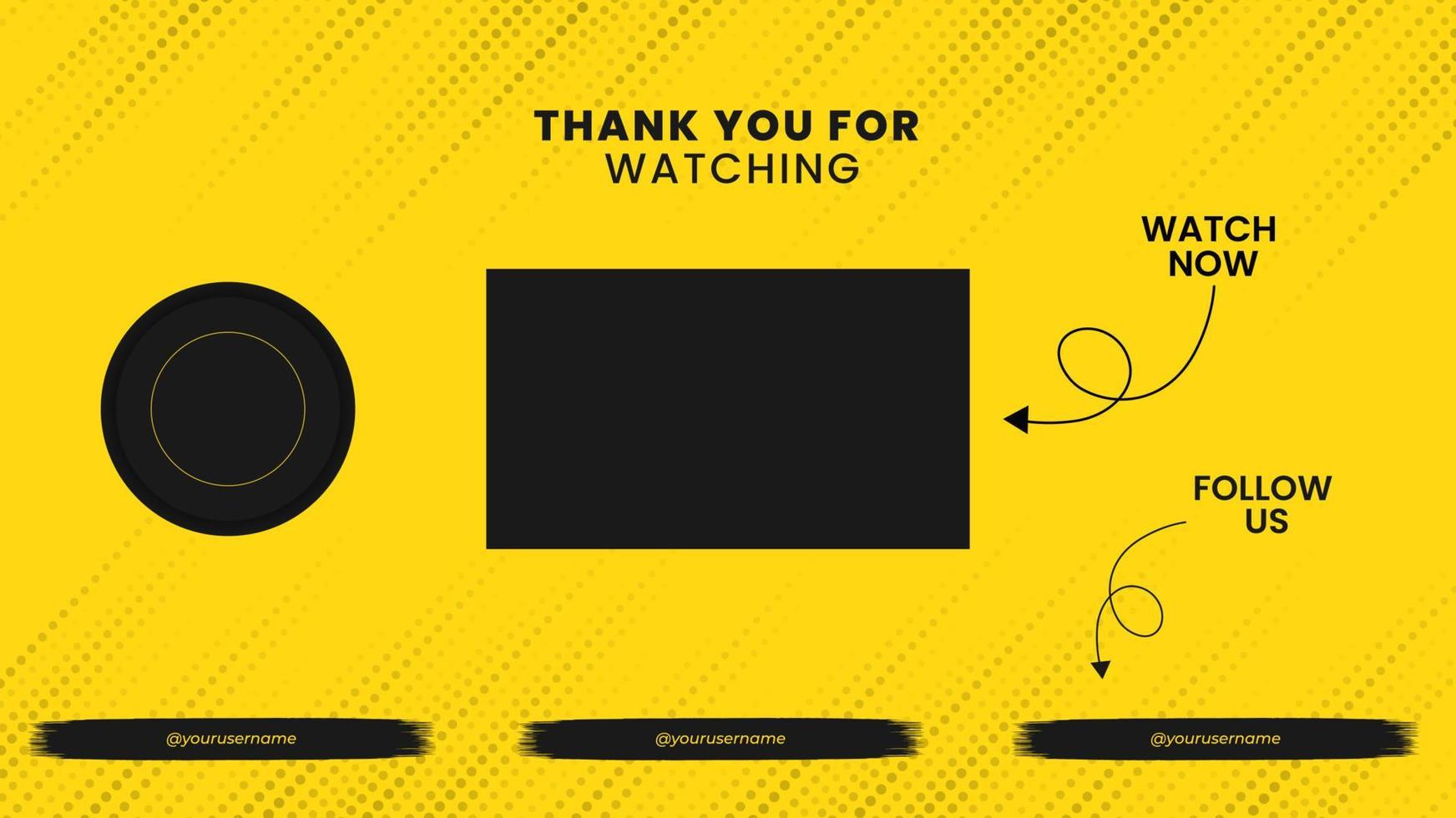 Social Media Video End Screen Template vector