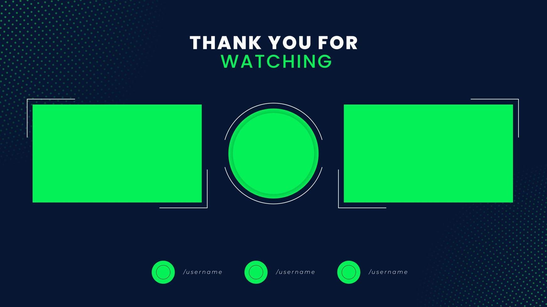 Social Media Video End Screen Template vector