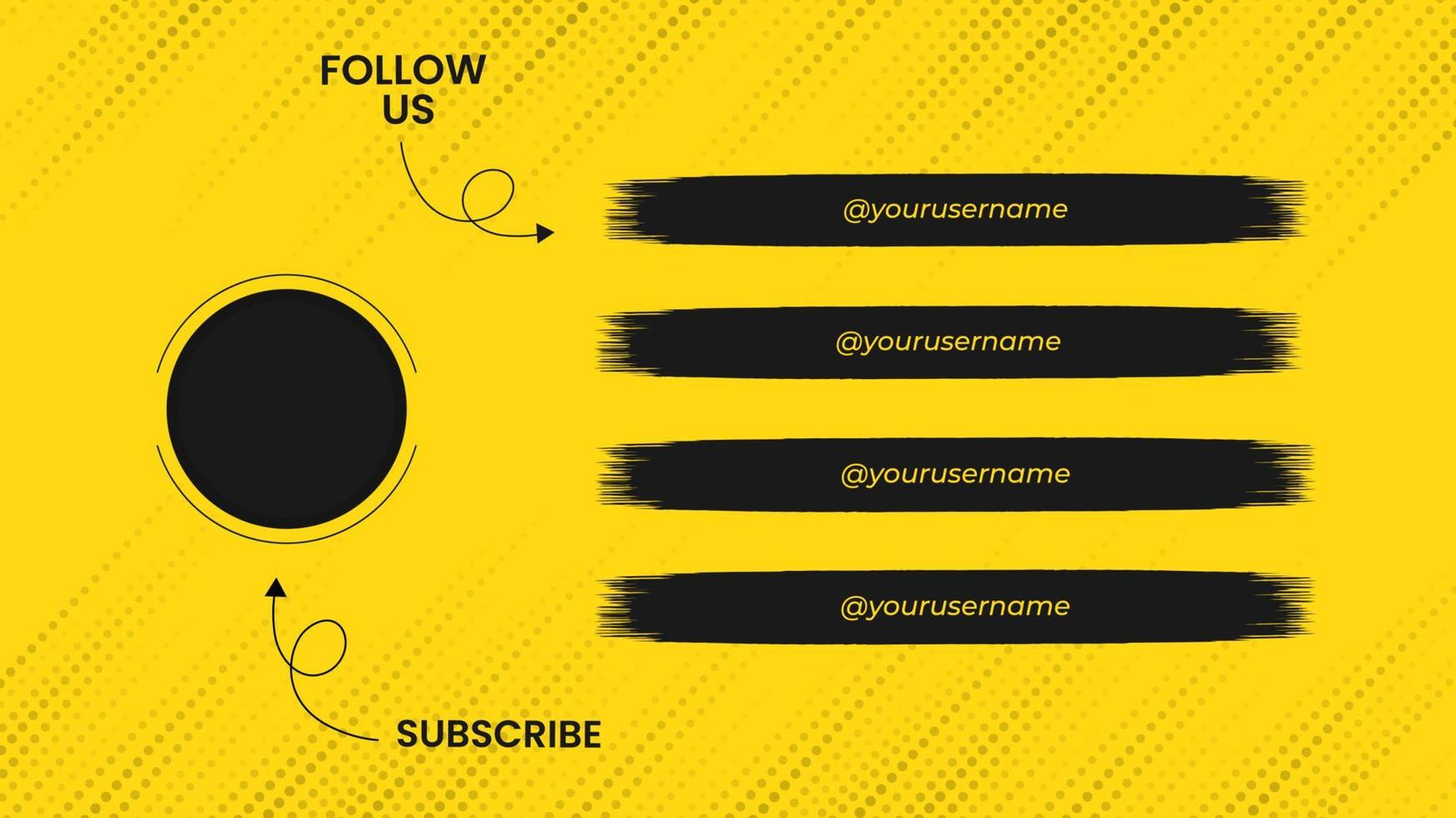 Social Media Video End Screen Template vector