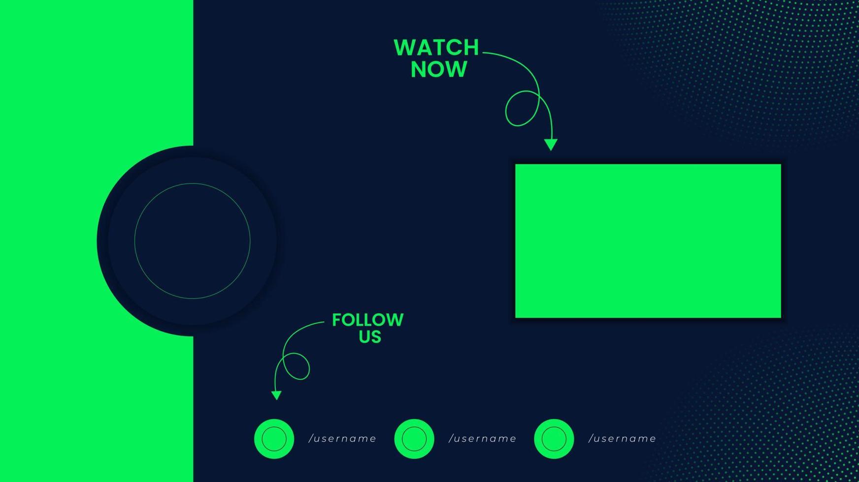 Social Media Video End Screen Template vector