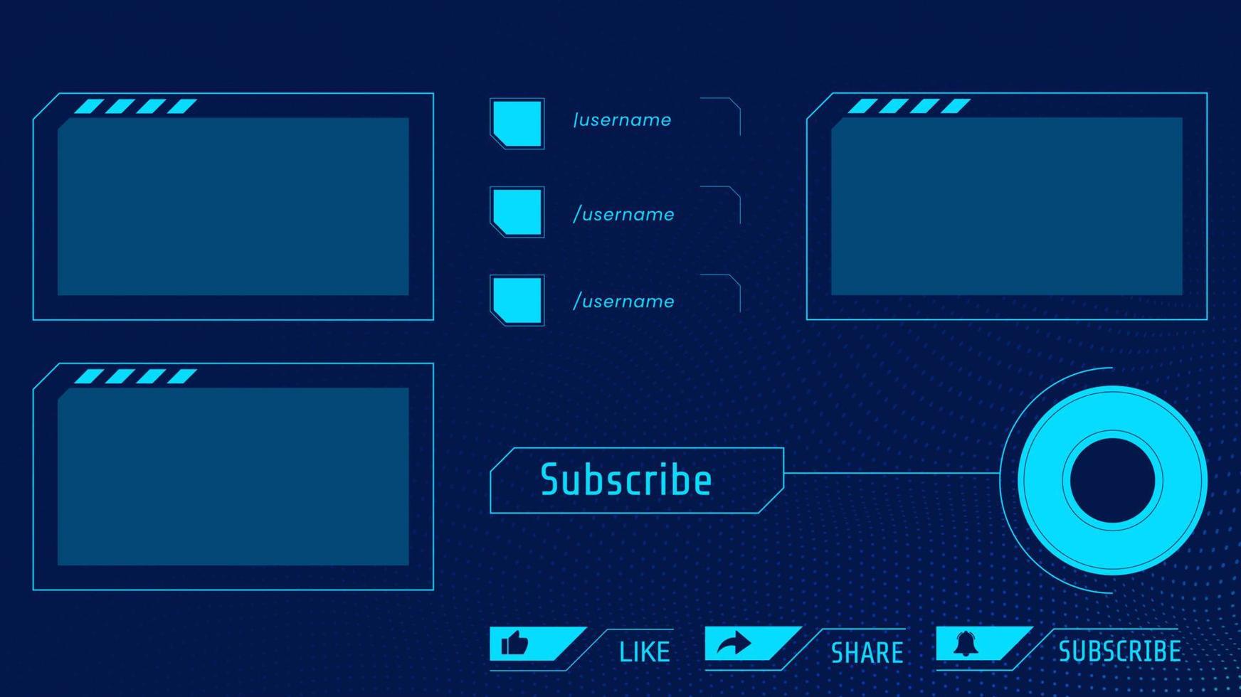Social Media Video End Screen Template vector
