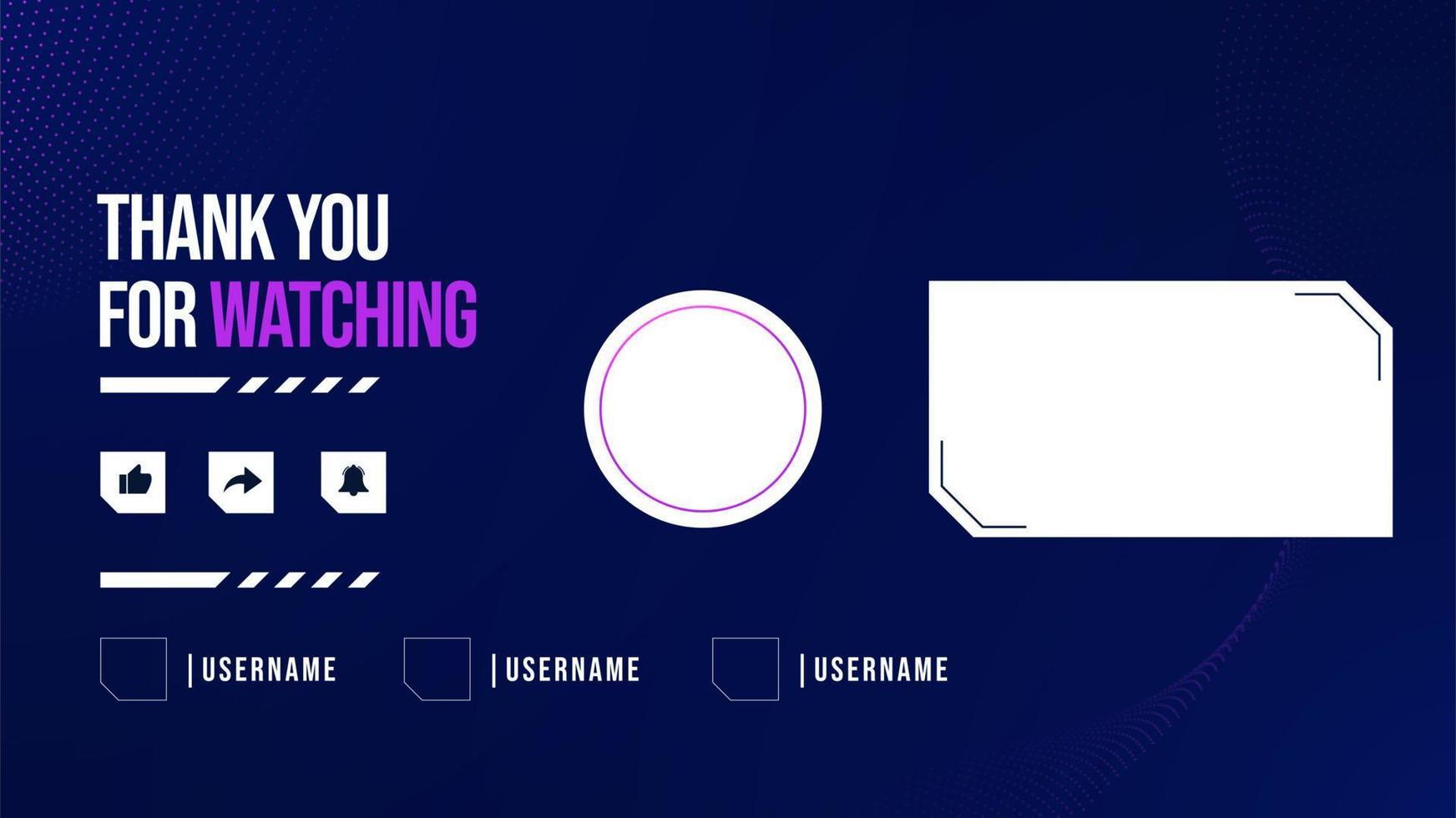 Social Media Video End Screen Template vector