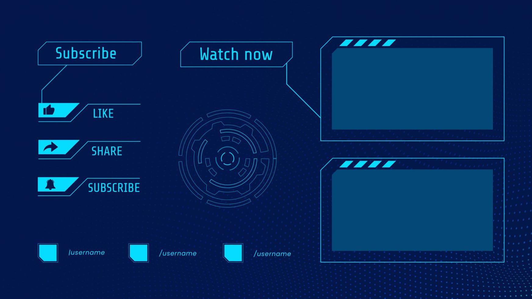 Social Media Video End Screen Template vector