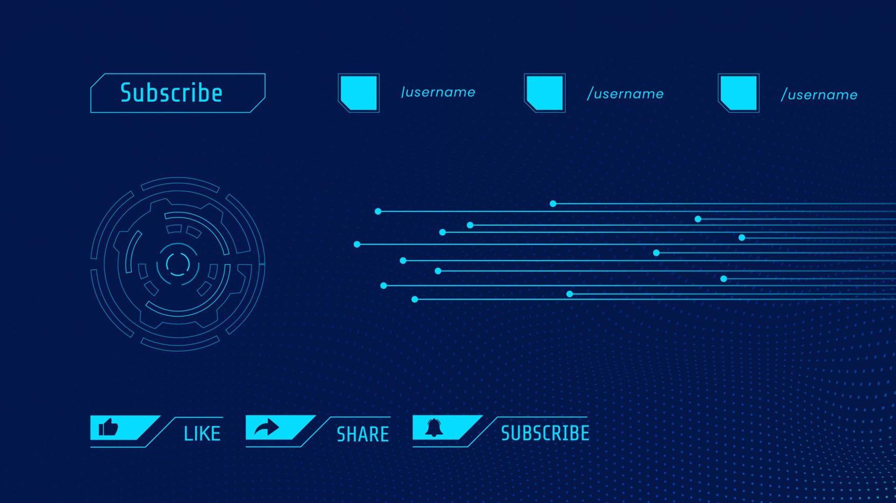 Social Media Video End Screen Template vector