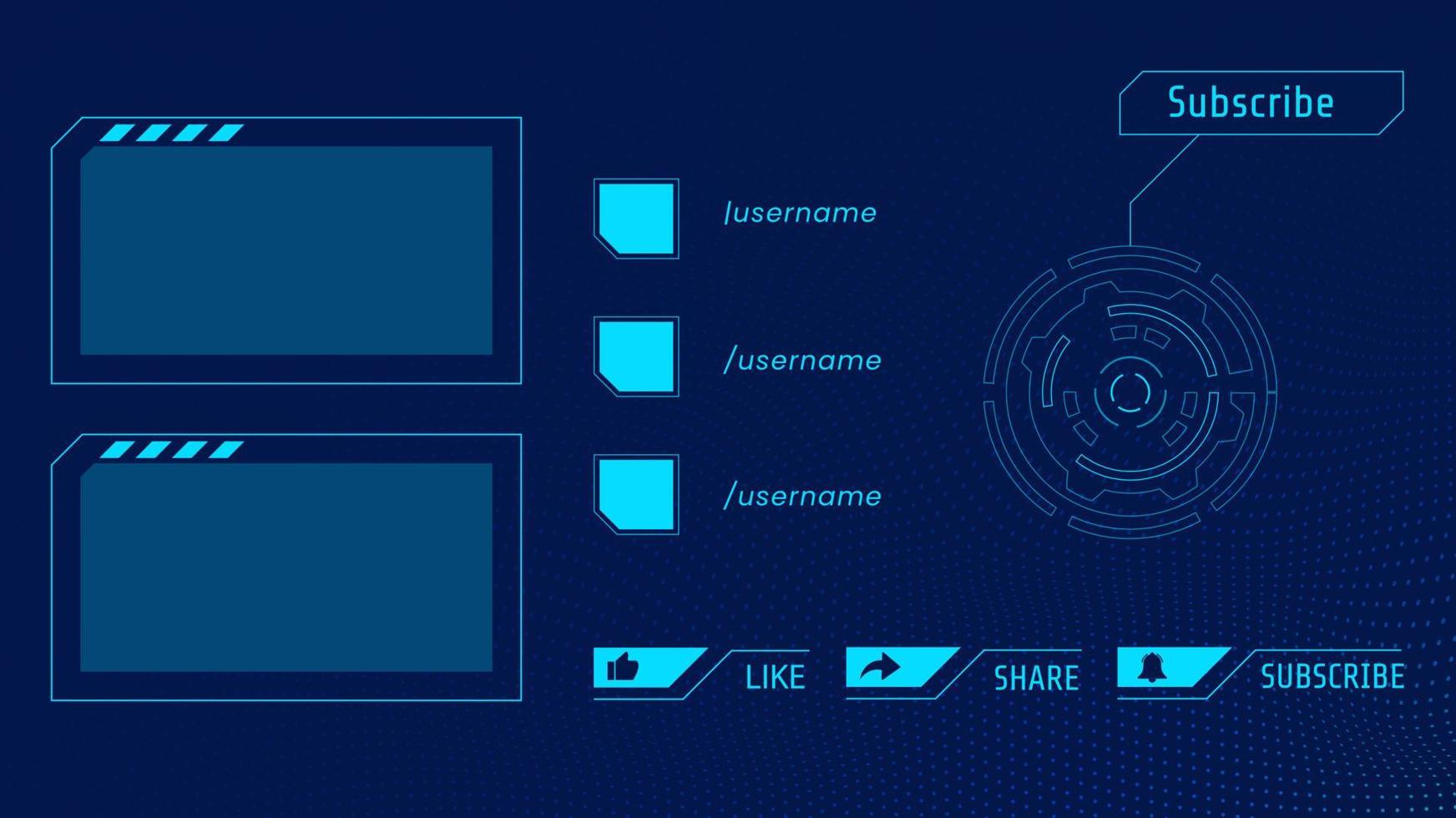 plantilla de pantalla final de video de redes sociales vector