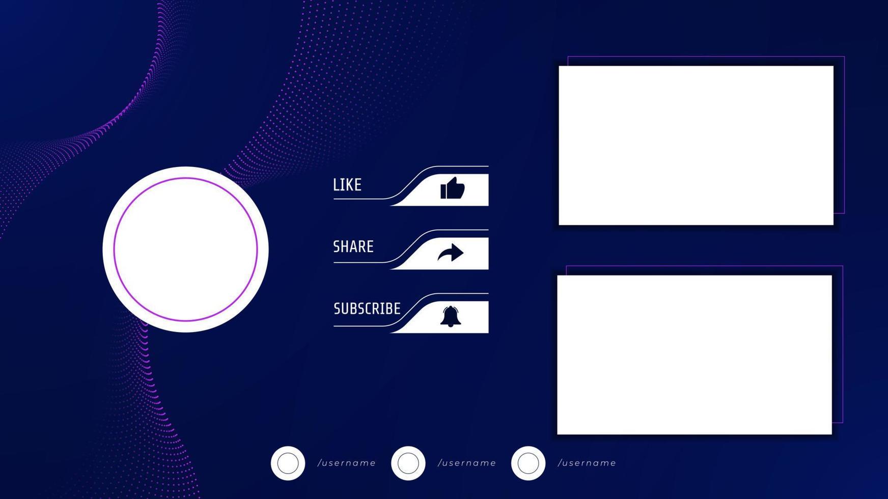 Social Media Video End Screen Template vector