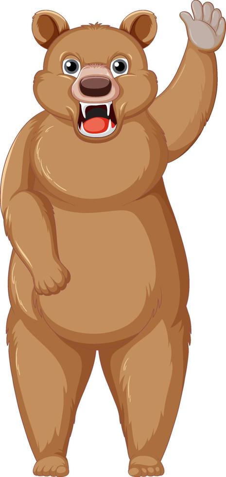 A big brown bear on white background vector