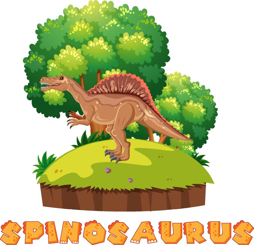 Spinosaurus standing on the island vector