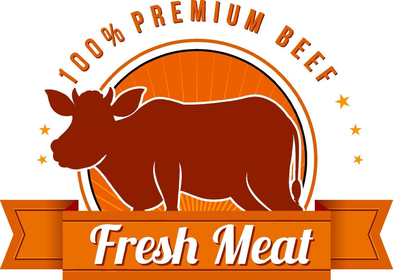 A cow with a Fresh meat label vector