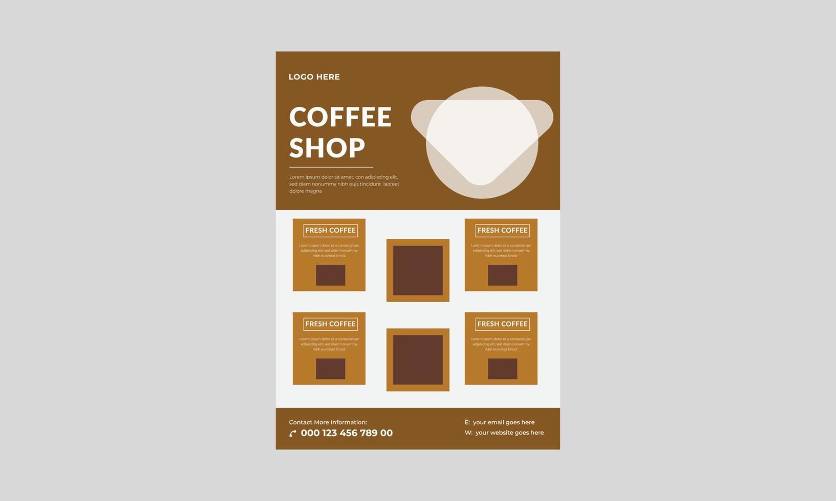 Coffee Shop flyer template, Cafe promotion flyer poster design. Cafe in town flyer design template. vector