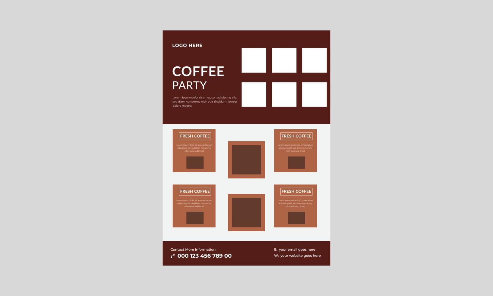 Coffee Shop flyer template, Cafe promotion flyer poster design. Cafe in town flyer design template. vector