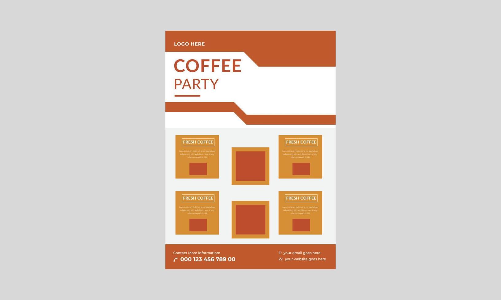 Coffee Shop flyer template, Cafe promotion flyer poster design. Cafe in town flyer design template. vector