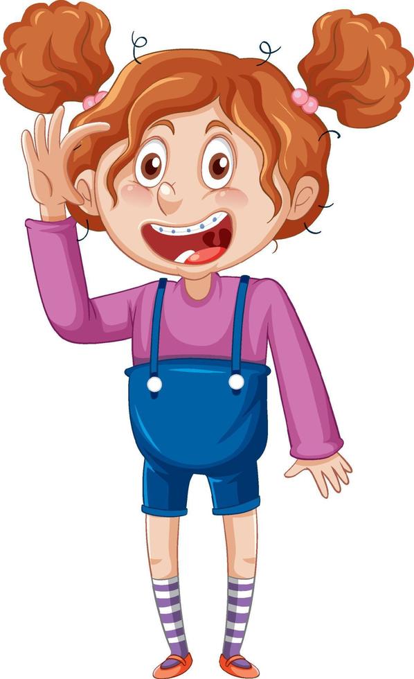 A boy standing on the floor cartoon character on white background vector