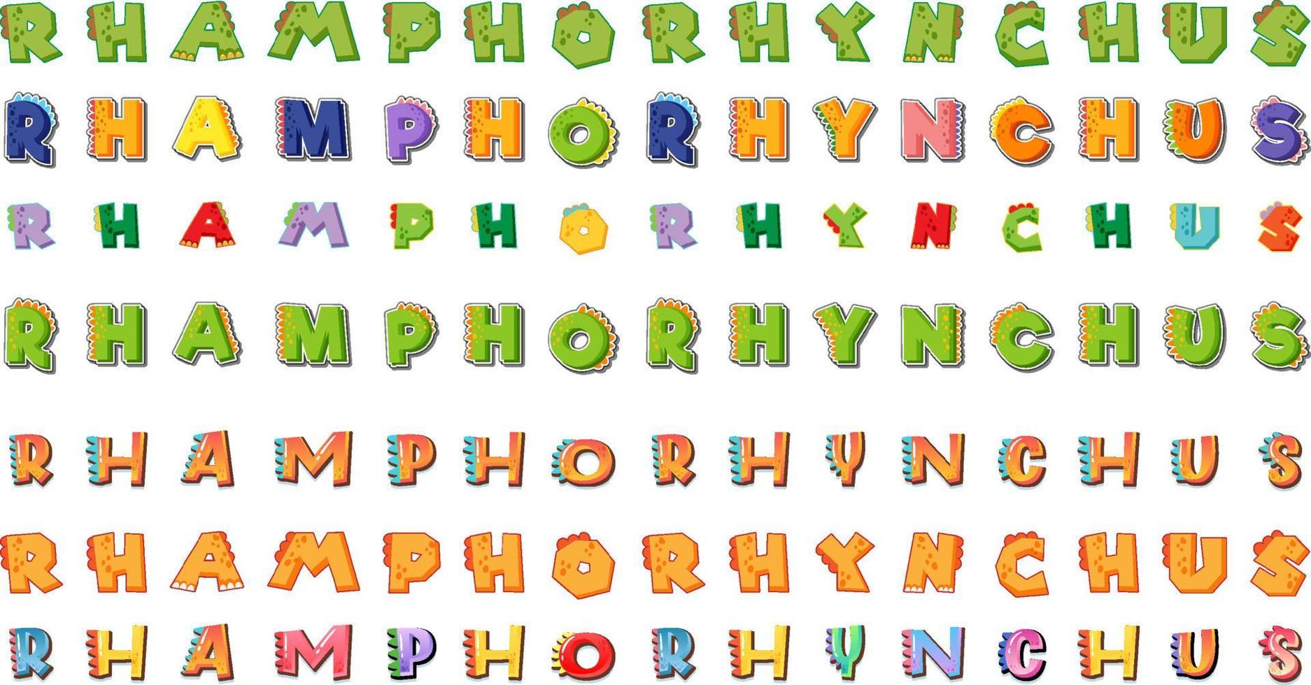 Font design for word rhamphorhynchus vector
