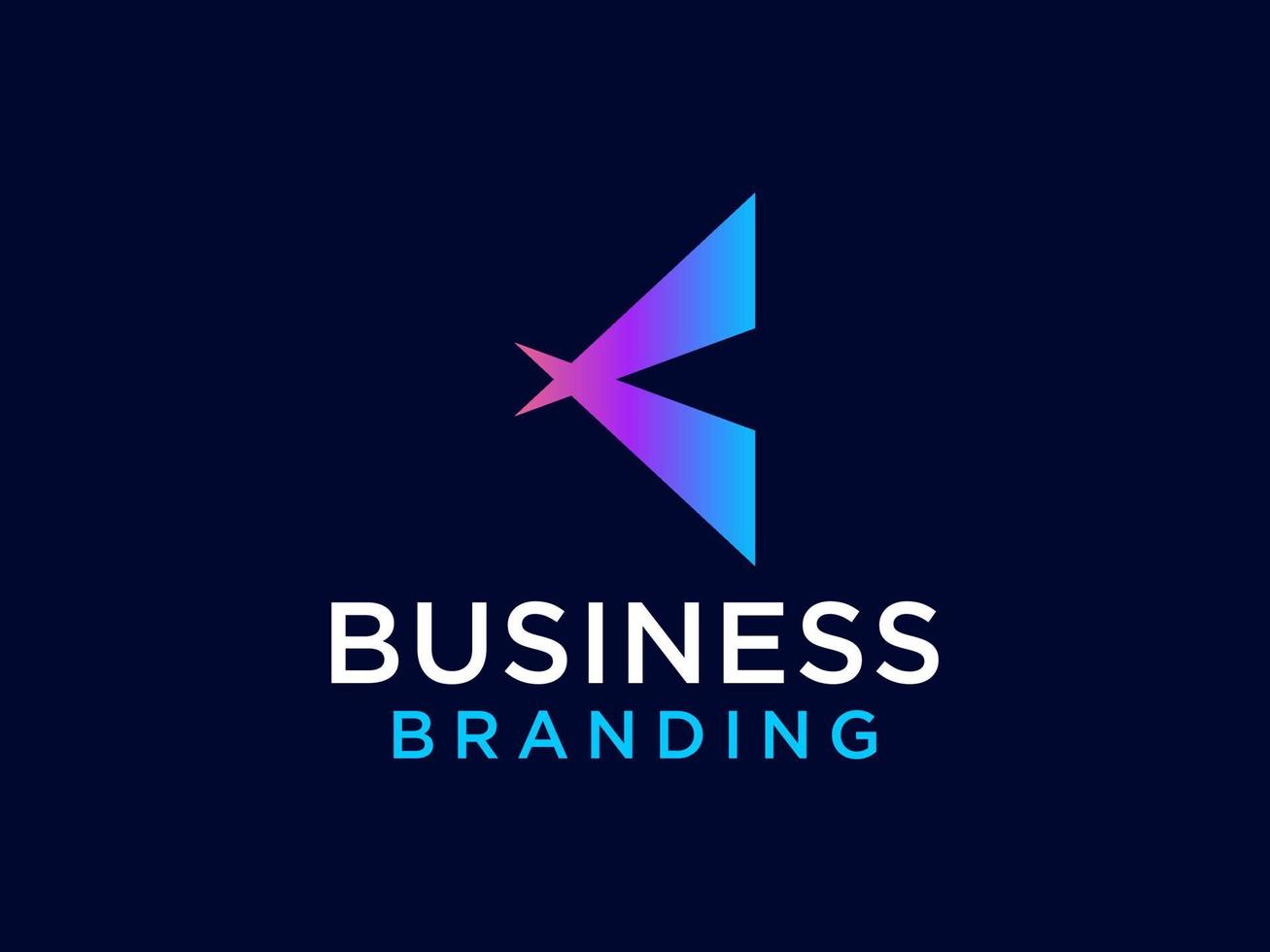 Abstract Initial Letter K Logo. Blue Gradient Geometric Arrow Style. Usable for Business and Technology Logos. Flat Vector Logo Design Template Element.