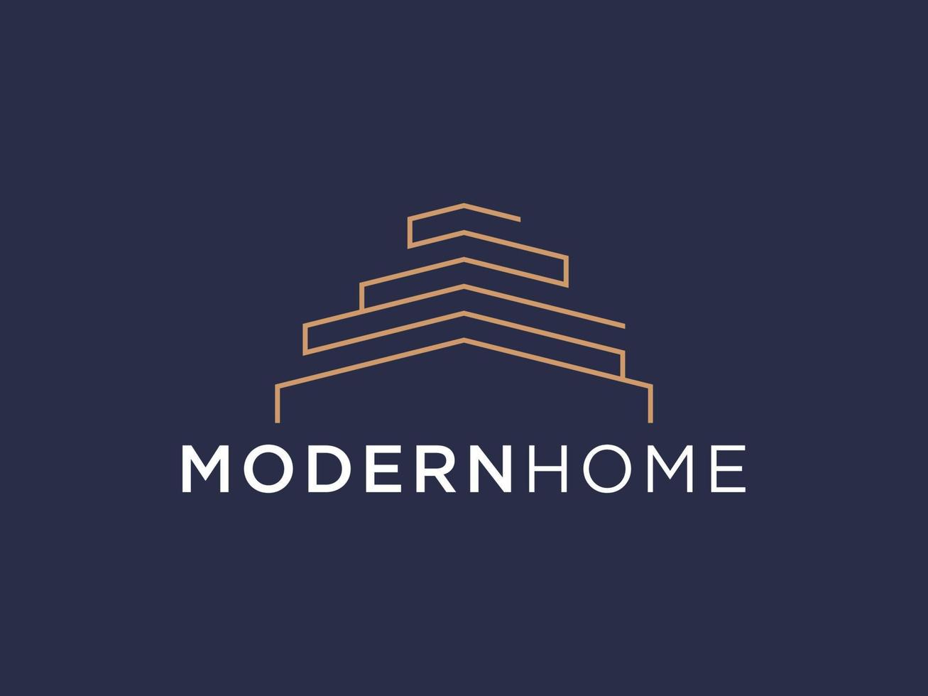 Simple modern building architecture logo design with line art skyscraper graphic vector