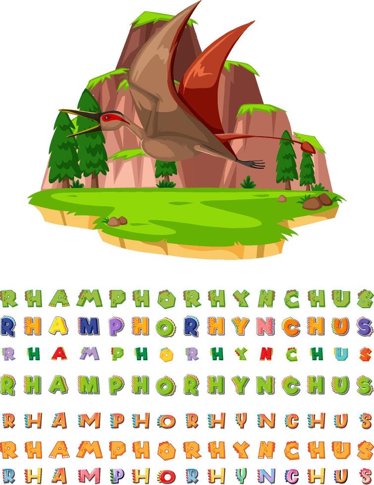 Font design for rhamphorhynchus vector