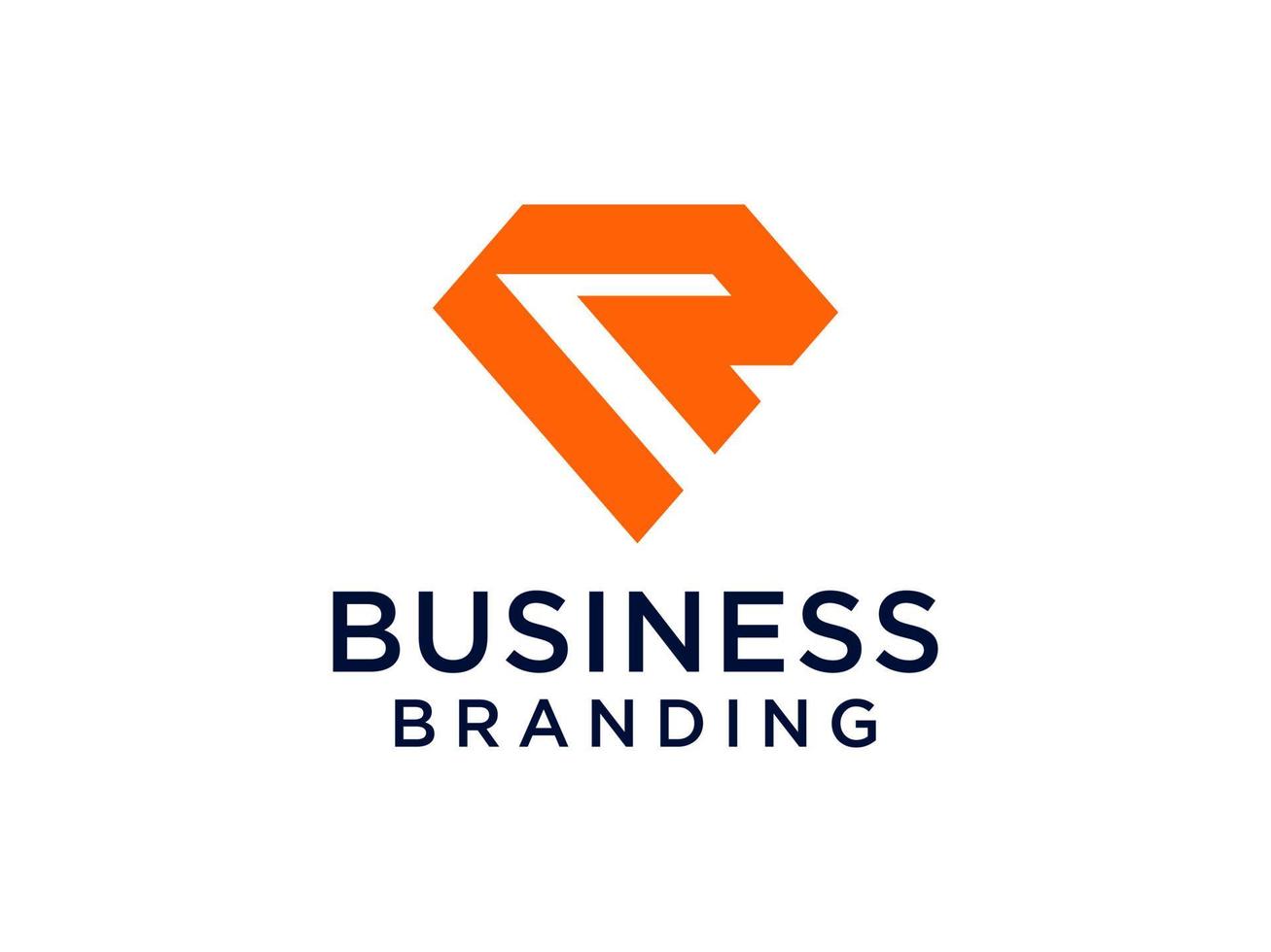 Modern Initial Letter R Logo. Orange Geometric Shape isolated on White Background. Usable for Business and Branding Logos. Flat Vector Logo Design Template Elements.