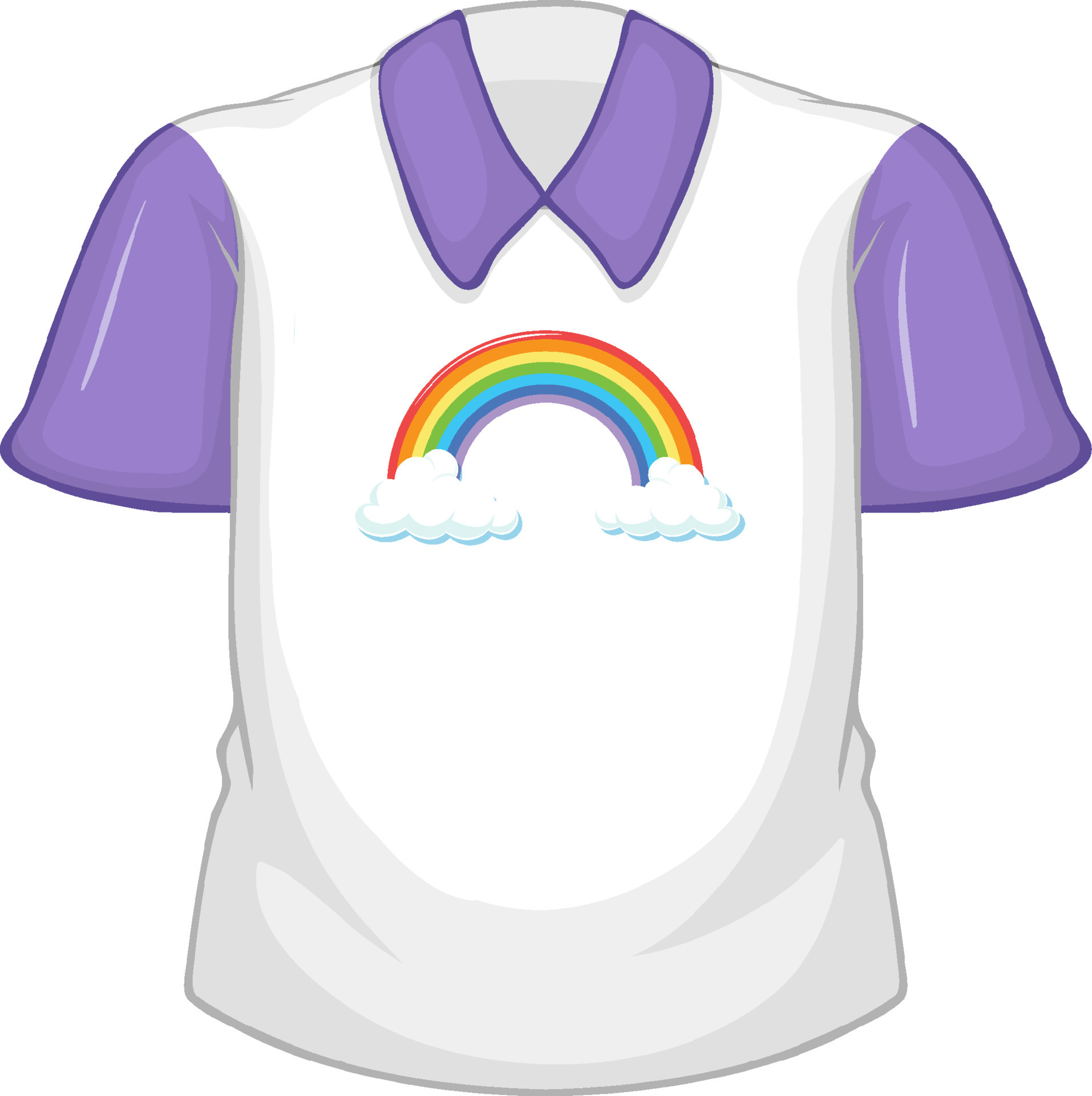 A white shirt with purple sleeves on white background 6350964 Vector