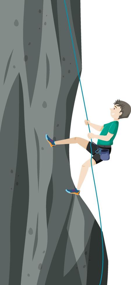 People doing outdoor rock climbing on white background vector