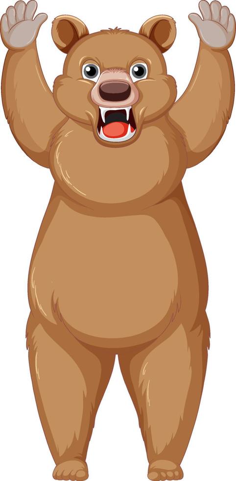 A big brown bear on white background vector