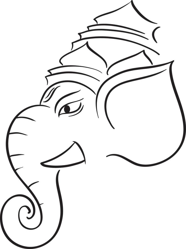 Indian elephant god on white background vector