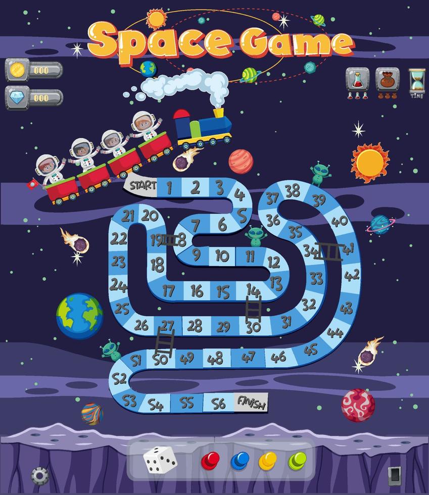 Space maze puzzle game template vector